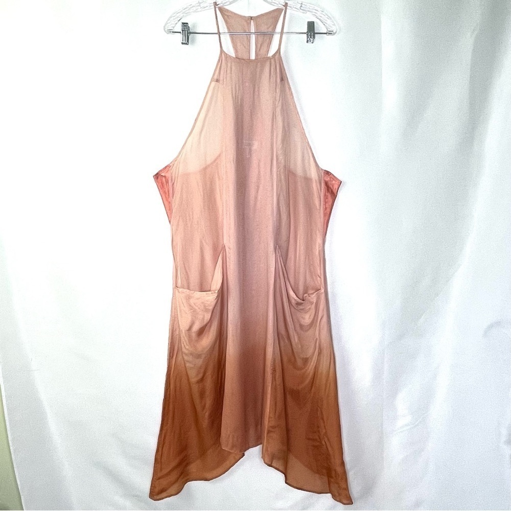 Urban Outfitters Out From Under Peach Ombre Sheer Gauze Racerback Dress Sz L